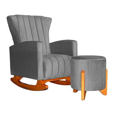 Imagem de Kit 01 Poltrona Decorativa Melinda mais 01 Puff Jade Redondo Suede Cores - Ds Estofados