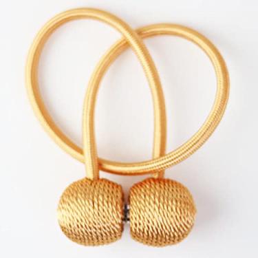 Imagem de 1 peça Suporte de Cortina Magnética Gancho Fivela Clipe Cortina de Poliéster Acessório Decorativo para Casa, Dourado