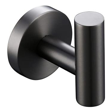 Imagem de Pistola de aço inoxidável cinza preto cromado polido ouro escovado gancho gancho barra de toalha suporte de papel acessórios de banheiro, gancho pistola cinza