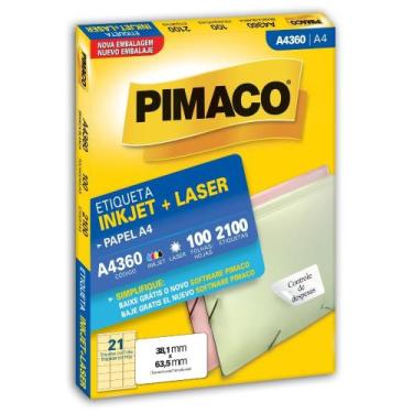 Imagem de Etiqueta Pimaco Laser 38,1X63,5mm Com 2100 Unidades A4360 08093