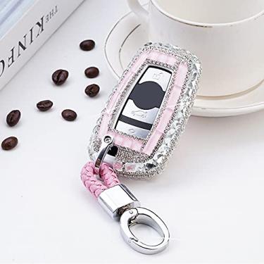 Imagem de CSHU Porta-chaves do carro capa porta-chaves porta-chaves, adequado para BMW 520 525 f30 f10 F18 118i 320i 3 5 7 Série X3 X4 M3 M4 M5 E34 E36 E90, A, porta-chaves rosa