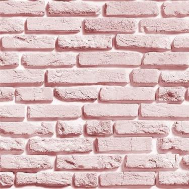Imagem de Papel De Parede Adesivo 3d Tijolo Tijolinho Rose Rolo 3m