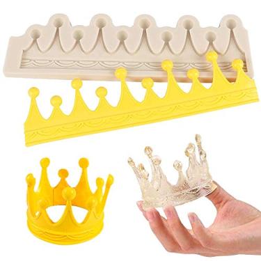 Imagem de Molde de fondant de silicone em forma de coroa circular 3D moldes de chocolate molde de doces molde de goma molde de bolo topo de cupcake ferramenta de decoração