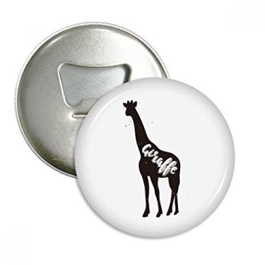 Imagem de Girafa Abridor de Garrafas Animal Preto e Branco Emblema Multifuncional