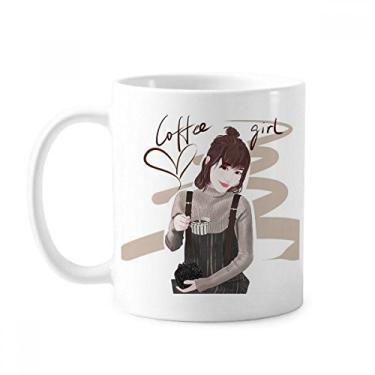 Imagem de Coffee Girl Figura Arte Design Ilustração Caneca Cerâmica Café Porcelana Copos de Mesa