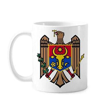Imagem de Caneca com emblema nacional da Moldávia Europa cerâmica xícara de porcelana café louça