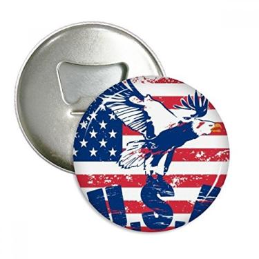 Imagem de Bandeira americana Haliaeetus leucocephalus Abridor de garrafas Ímã de geladeira Emblema multifuncional