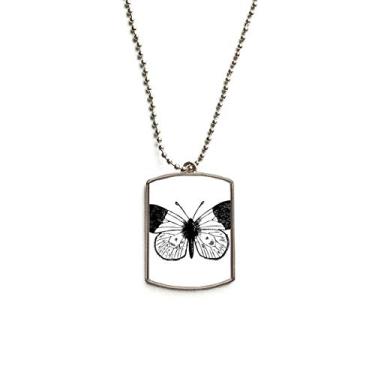 Imagem de Colar com pingente de pingente de corrente de aço inoxidável com asas brancas borboleta