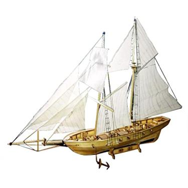 Imagem de Homyl Envio em modelo - Barco à vela de madeira de 15" desmontado