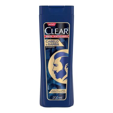 Imagem de Shampoo Clear Men Anticaspa Cabelo e Barba Ação Tripla Limpa Hidrata e Fortalece Todo o Couro Cabeludo 200ml