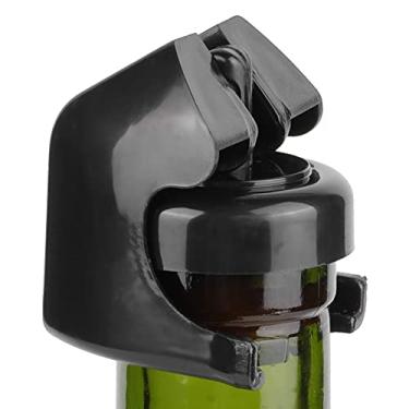 Imagem de 5 peças rolha de garrafa de vinho, rolha de garrafa de vinho champanhe preservador de vinho plugue de vedação de cortiça (preto)