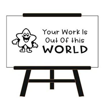 Imagem de Carimbo de professor Your Work is Out of This World – Carimbo de borracha de autotinta para professor – Trodat 12,5 – 2,5 cm x 7,9 cm