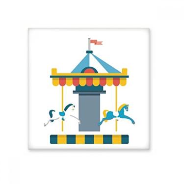 Imagem de Incrível adesivo de azulejo de cerâmica com ilustração de carrossel de parques engraçados