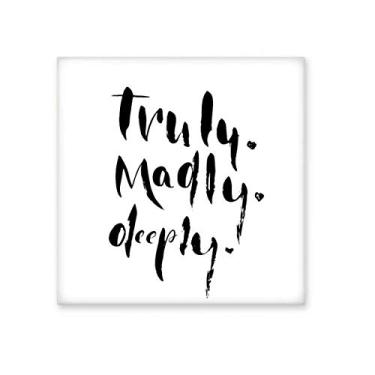 Imagem de Decalque brilhante de azulejo de cerâmica com citação realmente louca, pedra adornada de tijolos esmaltados