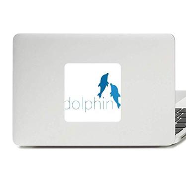 Imagem de Blue Ocean Docile dois golfinhos decalque vinil paster laptop decoração PC