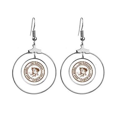 Imagem de Brincos clássicos de capitão do velho pescador, com argola e argola