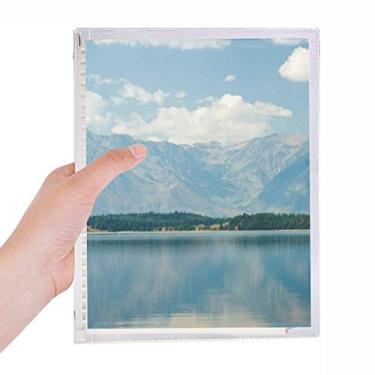 Imagem de Caderno Mountain River Forest Reflection Sky Cloud Diário de folhas soltas recarregável