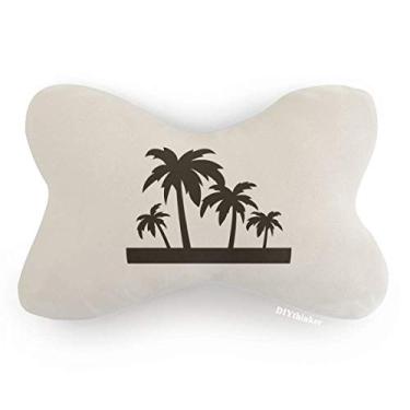 Imagem de DIYthinker Almofada para apoio de cabeça com contorno de coqueiro, decoração de carro, decoração de pescoço