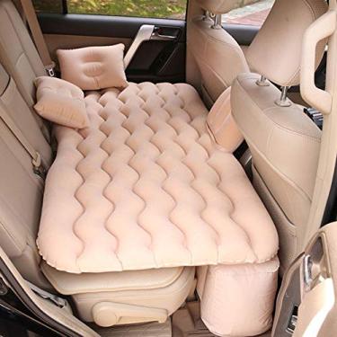Imagem de Colchão de ar para carro, assento traseiro inflável, almofada para colchão de ar com bomba automática e duas almofadas, almofada de dormir para acampamento, descanso de férias para acampamento, almofada de dormir para acampamento universal SUV caminhão minivan