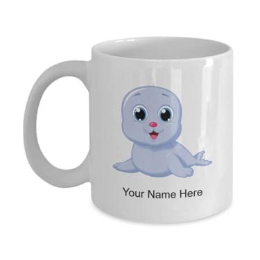 Imagem de Caneca personalizada com selo de bebê, copo de café com lacre de bebê, ideia de presente com selo de bebê, copo personalizado com selo de bebê - Caneca de café de 325 ml