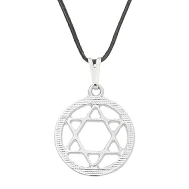 Imagem de Colar Estrela de David com aro 17mm - Sunshine Cristais Cor:Prata