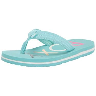 Imagem de Roxy Sandália de dedo Vista para meninas, Azul claro, 3 Big Kid