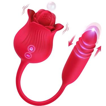 Imagem de Vibrador de brinquedo rosa para mulher, vibrador de língua clitóris com 10 modos 10 velocidades poderosas, vibrador de ponto G rosa massageador de mamilo estimulador de lambida para mulheres