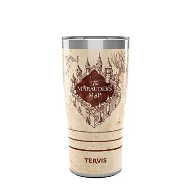 Imagem de Tervis O copo de viagem do viajante Harry Potter The Marauder's Map com paredes triplas mantém as bebidas frias e quentes, 590 ml, aço inoxidável