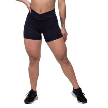 Imagem de Short Vlast Poliamida Tecido Grosso Zero Transparencia Cos Alto Duplo Academia Fitness Feminino 1016-Feminino
