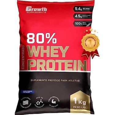 Imagem de Whey Protein 80% Concentrado 1kg Original - Growth Suplementos (Brigadeiro)
