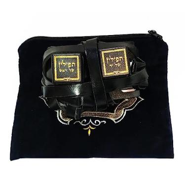 Imagem de Tefilin Kasher Dakkot Sefaradi - De Israel - Couro - Preto - Tefilin Completo Importado de Israel