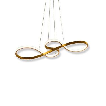 Imagem de Lindo Lustre Pendente De Led Dourado 40W Moderno Exclusivo