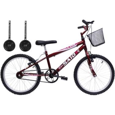 Imagem de Bicicleta Aro 20 Bike Infantil Meninas feminina cesta e rodinhas Saidx (Vermelha)