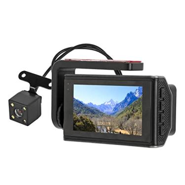 Imagem de Câmera de painel frontal e traseira, mini câmera Full HD com tela IPS de 3 polegadas, visão noturna, WDR, sensor de gravidade, gravação em loop, monitor de estacionamento, detecção de movimento