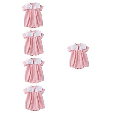 Imagem de 5 Unidades macacão xadrez vestido de balé meninas vestidos de princesa para crianças vestido formal vestido xadrez body de gola de boneca de verão body manga curta bebê florista
