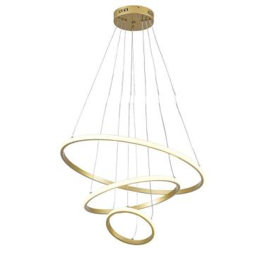 Imagem de Lustre Pendente 3 Em 1 Arco Aneis Led Infinito Perfil Luminaria Ajustavel Regulavel Ilu...