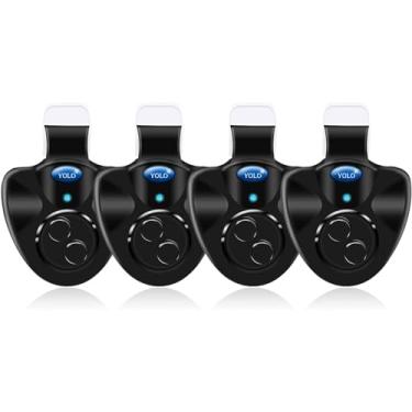 Imagem de Wingsflying 4 lâmpadas de pesca eletrônicas pretas de LED com alarme sonoro e alarme audível