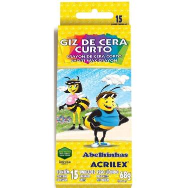 Imagem de Giz de Cera CURTO TRIANGULAR 15 Cores - Acrilex