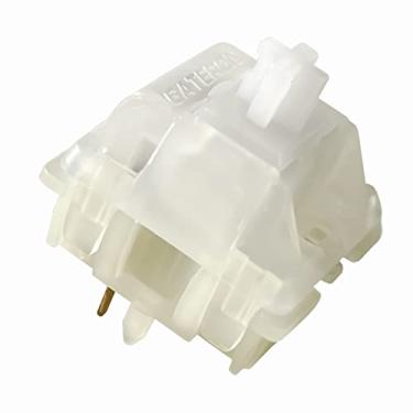 Imagem de DRAOZA Gateron Interruptor amarelo leitoso, teclado mecânico MX compatível com 5 pinos (36 peças, branco)