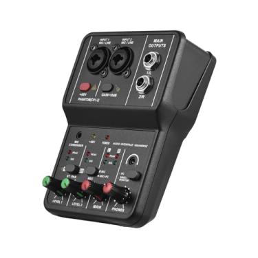 Imagem de XCPHGFM Interface de áudio Placa de som de gravação profissional 16bit/48kHz Mini interface de áudio USB Placa de som 2 entradas e 2 saídas com alimentação fantasma de 48V Cabo USB-B Equipamento de g