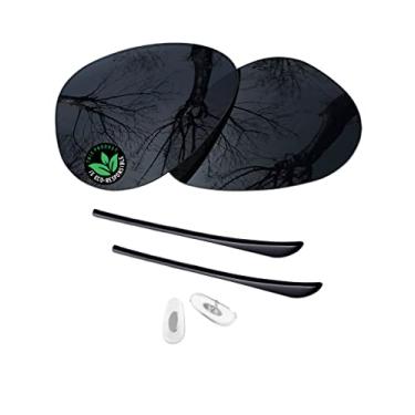 Imagem de Raydi Lentes de reposição de policarbonato e kits de borracha para óculos de sol RayBan Aviator RB3025 58 mm - preto sólido - polarizado