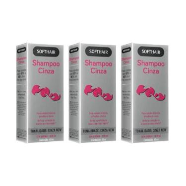 Imagem de Shampoo Soft Hair 60ml Cinza New - Kit Com 3Un