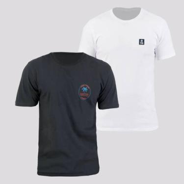 Imagem de Kit De 2 Camisetas Hang Loose Label Cinza E Branca