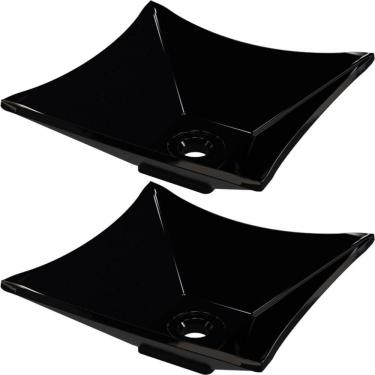 Imagem de Kit 02 Cubas De Apoio Lux Banheiro Lavabo C01 L30 Preto