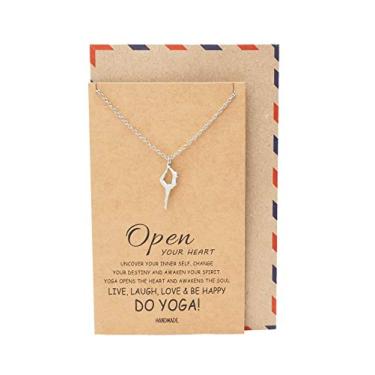 Imagem de quan jewelry Nataraja Asana Senhor da Dança, Colar com pingente de pose de ioga, joia de meditação com cartão comemorativo, Metal, Não aplicável