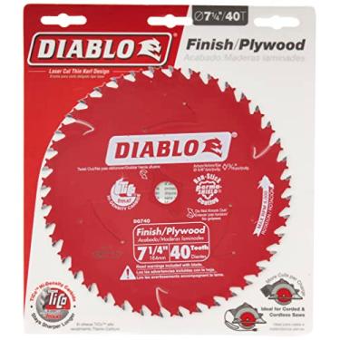 Imagem de Diablo Lâmina de serra com acabamento de 19 cm x 101 cm - Ideal para corte de madeira, compensado e melamina - Carboneto de alta densidade Tico, revestimento antiaderente Perma-Shield - D0740X