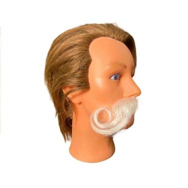 Imagem de Bigode Falso Postiço Realista Branco Com Pontas + Cola