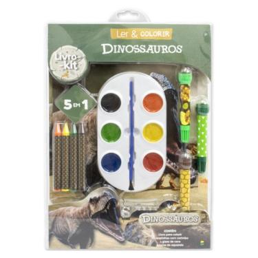 Imagem de Livro Ler e Colorir Kit 5 em 1 Dinossauros