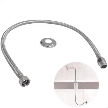 Imagem de Dona D Cor, Mangueira Engate Flexivel Torneira Fria Inox 304 Trançado 80cm Macho Femea Rabicho Entrada De Agua Quente Fria Vaso Sanitário Caixa Acoplada Banheiro