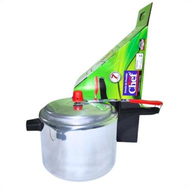Imagem de Panela de Pressão Polida Aluminio com Valvula de Segurança de Silicone Bon Chef 7 litros